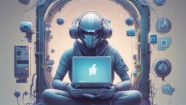 A dynamic collage of social media icons glowing with neon colors.