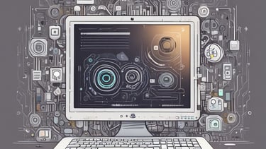 A futuristic website interface glowing on a sleek digital device.