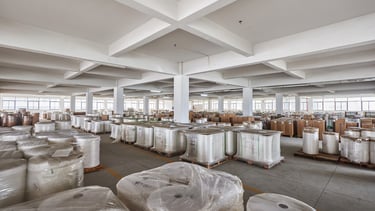 Large-scale warehouse for coffee packaging materials ensuring stable supply