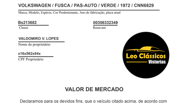 vistoria de carros antigos para inventario