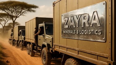 a truck with a man in a hat and a truck behind it