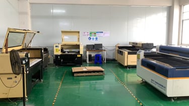 Acrylic laser cutting equipment in modern manufacturing facility