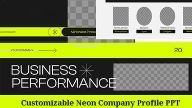 neon colored company profile power point presentation