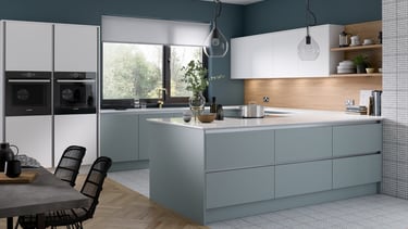 True handleless modern kitchen Gola rail