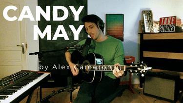 Guitar teacher performing 'Candy May' by Alex Cameron in home studio