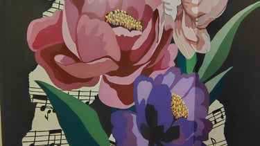 Floral Poppies mural, Orange County CA