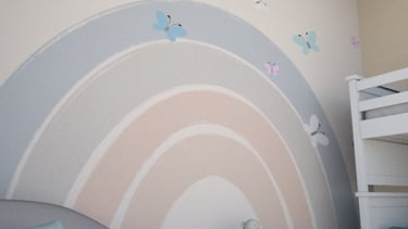 Kids Room-Rainbow and Butterflies Mural