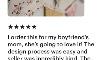 bunting personalization design process was easy. Beautiful garland.