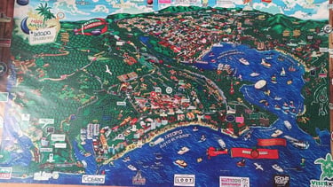 Stylised map of Zihua and Ixtapa