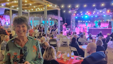 Sara at Los Barriles Restaurant with The Lack Family band