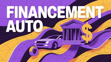 Financement Auto avec une voiture devant une institution financière