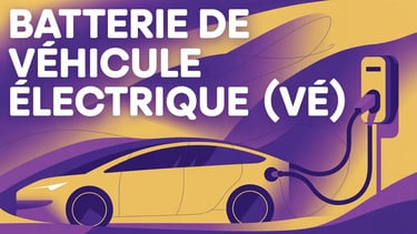 Batterie de véhicule électrique (VÉ) écrit sur un VÉ qui se faire recharger