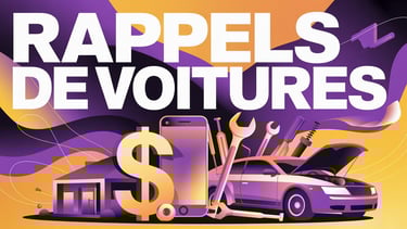 Rappels de voitures sur une voiture en réparation