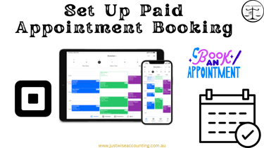 Embed Square booking calendar on your website with JustWise Accounting."