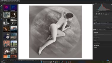 ON1 PhotoRaw screenshot for Irina's Nude Body Clock Series by Philip Preston.