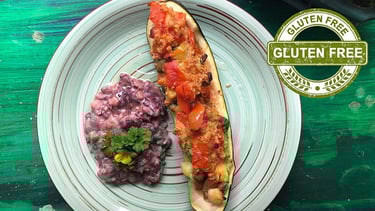stuffed zucchini vegan