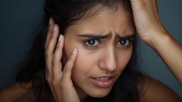 Person experiencing panic symptoms, Friend Indeed mental health support resource alongside therapy