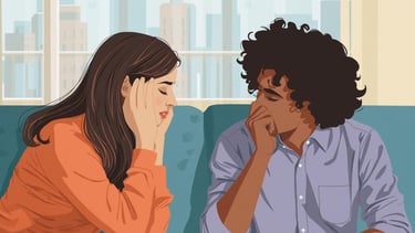 Person feeling tense in a relationship, Friend Indeed emotional support resource on emotional safety