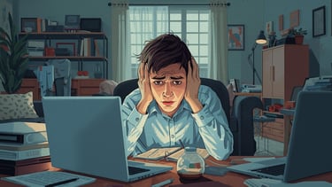 stressed at home about toxic work and office