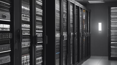 A group of men in a modern office setting. Two individuals are focused on a laptop screen, collaborating over something displayed. The room has a casual atmosphere with a modern layout, featuring multiple laptops on wooden tables and a digital whiteboard mounted on the walled section painted pink and white.