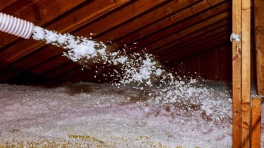 blown-in insulation in attic cavity