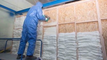 spray foam in building wall