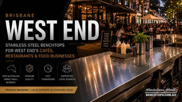 Premium commercial bar counter and stainless steel bench West End.