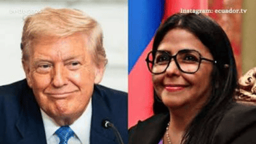 Delcy Rodríguez y Donald Trump