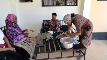 Women performing practical after training