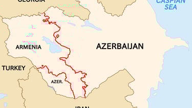 a map of the country of azerbaijan