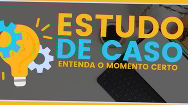 imagem mostra um slogan com o título estudo de casos.