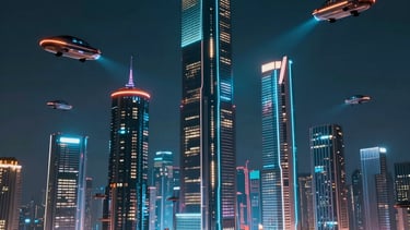 A construction site covered with blue scaffolding is visible. Several signs and banners advertising construction companies and services are attached to the scaffolding. There are details indicating restoration work being done, including contact information and project descriptions.