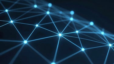 The image depicts a construction site with workers building a small structure made of concrete blocks. There are wooden scaffolding and support beams in place, and the site is surrounded by palm trees, conveying a tropical setting. Construction materials such as blue tarpaulin and concrete blocks are scattered around the area.