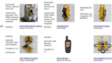 venta de tripodes , bastones , miras , baterias ,cables de topografia