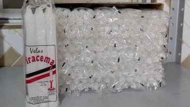 Vela numero 12, 20cm, 42gr, Branco.