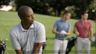 Hair and Makeup for Wells Fargo commercial featuring golfers