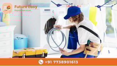 Future Easy technician repairing washing machine
