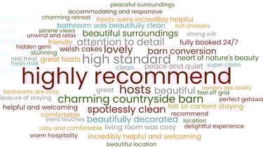 word cloud of our guests comments