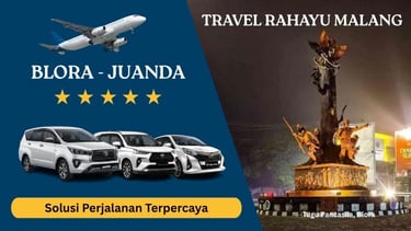 Travel Blora ke Juanda dari Travel Rahayu Malang pakai mobil Innova, Avanza putih
