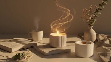 Vela de soja natural para combatir el olor a humedad en dormitorio.