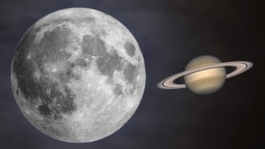 Lua e Júpiter, o maior planeta do sistema solar,