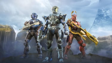 Computação gráfica de pessoas em armadura. (Halo Studios / Microsoft)