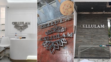 instalasi dekorasi interior material stainless nyala belakang oleh AFL