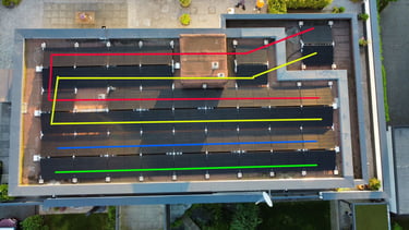 string zeichnung flachdach ostwest solarmodule