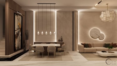 Modern living room with elegant furniture 
