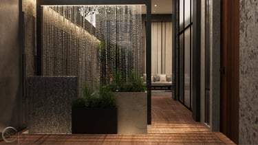 backyard area includes a pool with a stylish poolside view