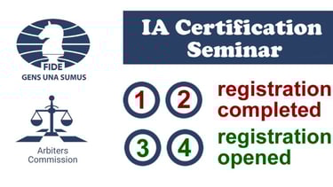 FIDE Arbiters Commission International Arbiter Certification Seminar. IA Seminar Chess