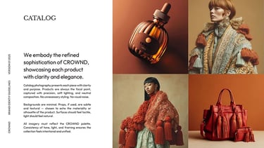 Example of a consistent brand identity direction with product photography