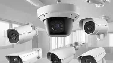 A security camera installation in a modern setting.