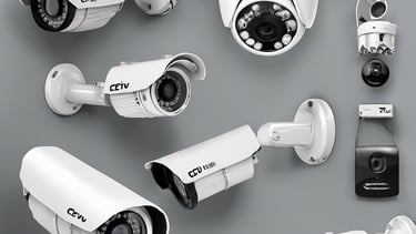 shallow focus photography of gray security camera
